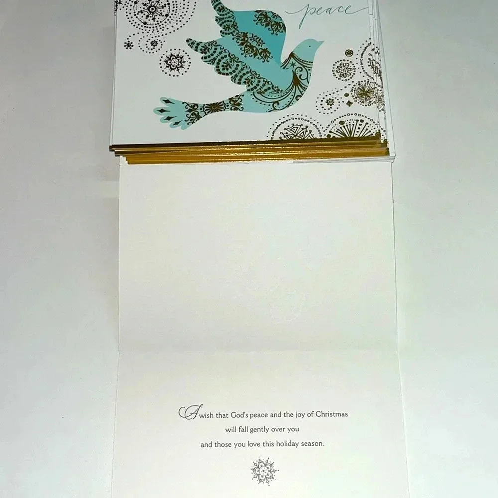 39 Hallmark Christmas cards 2 designs joy angel dove peace 39 envelopes stickers